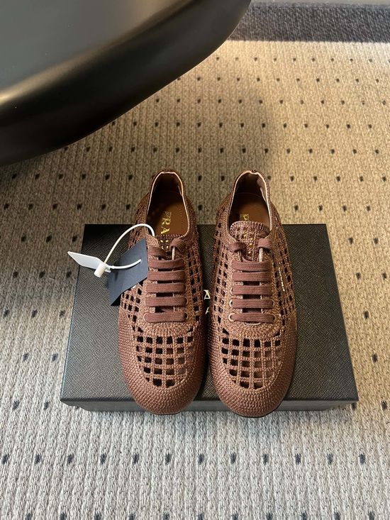 Prada Mesh Hollow Out Casual Shoes Breathable Versatile Footwear