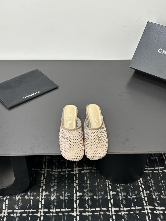 Chanel Satin Upper Leather Lined Casual Fashion Sandals