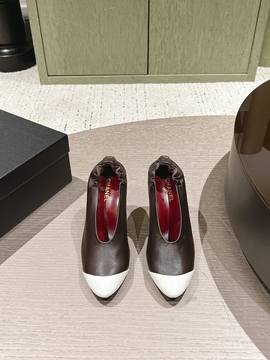 Chanel Colorblock Pointed Heel Pumps with Adjustable Elastic Strap
