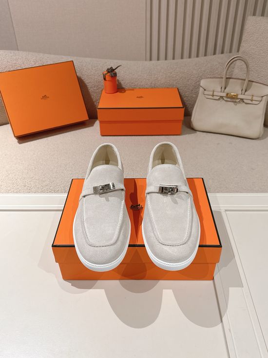 Hermes Classic Loafers with Decorative Buckle Design