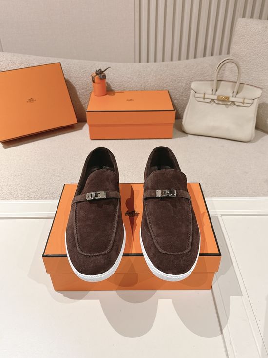 Hermes Classic Loafers with Decorative Buckle Design
