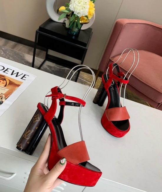Louis Vuitton LV Comfortable Platform High Heel Sandals With Leather Outsole