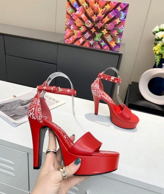 Louis Vuitton LV Elegant Floral Pattern High Heels With Non-slip Sole