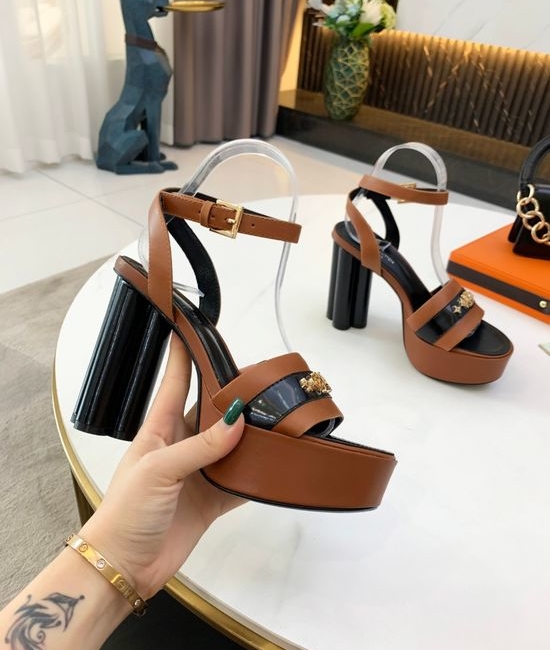 Louis Vuitton LV Color-block Platform High Heels Premium Leather Upper Soft Lining