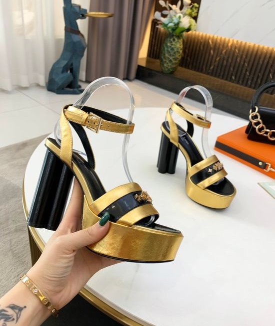 Louis Vuitton LV Color-block Platform High Heels Premium Leather Upper Soft Lining