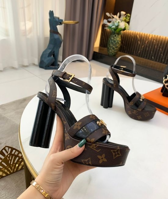 Louis Vuitton LV Color-block Platform High Heels Premium Leather Upper Soft Lining