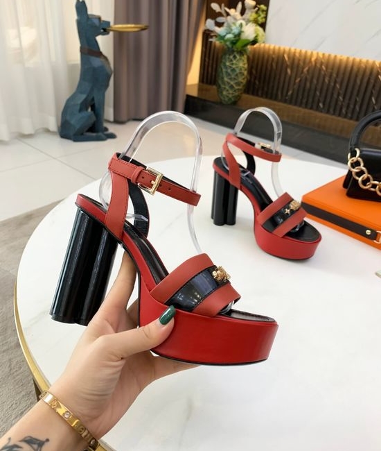 Louis Vuitton LV Color-block Platform High Heels Premium Leather Upper Soft Lining