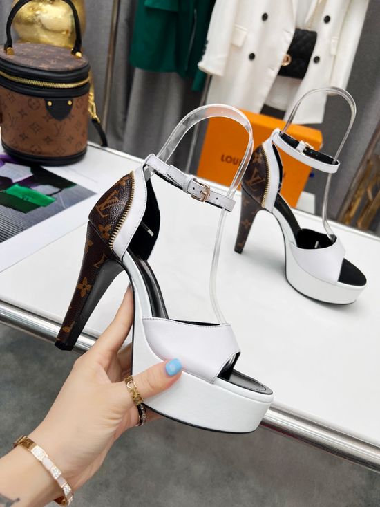 Louis Vuitton Premium Color Block Leather Upper Platform Heels