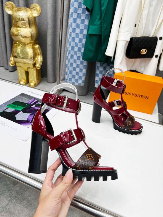 Louis Vuitton Stylish High Heel Sandals Premium Upper Delicate Buckle Design
