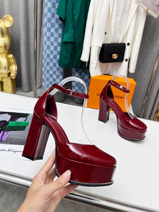 Louis Vuitton Elegant High Heel Sandals with Premium Leather Upper