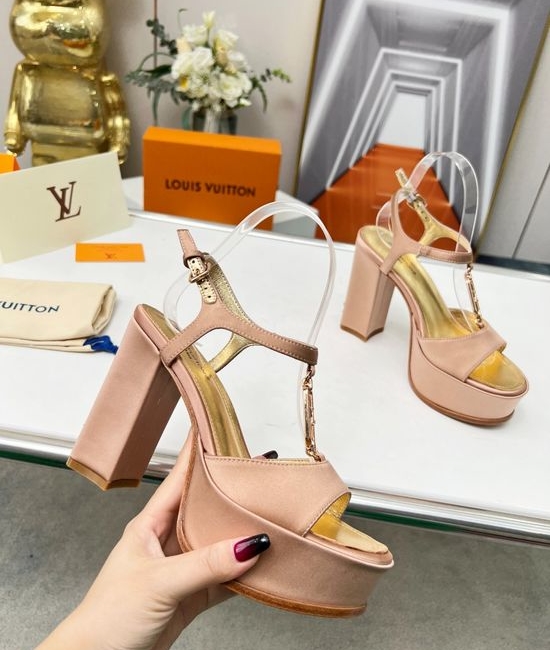 Louis Vuitton LV Silk Fabric Sandals with Rhinestone Buckle Premium Sheepskin Lining