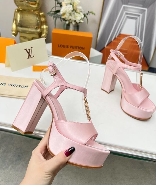 Louis Vuitton LV Silk Fabric Sandals with Rhinestone Buckle Premium Sheepskin Lining