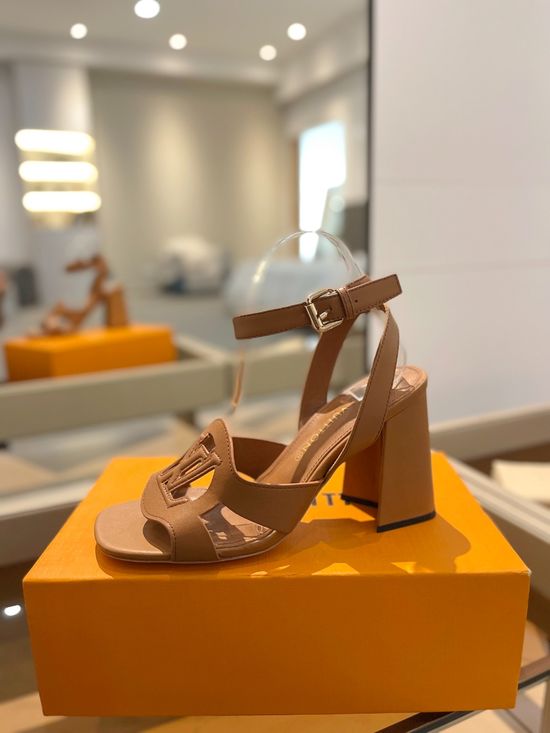 Louis Vuitton Elegant High Heel Sandals Premium Leather Sole