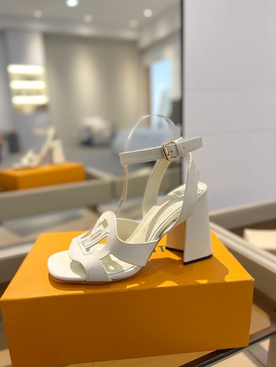 Louis Vuitton Elegant High Heel Sandals Premium Leather Sole
