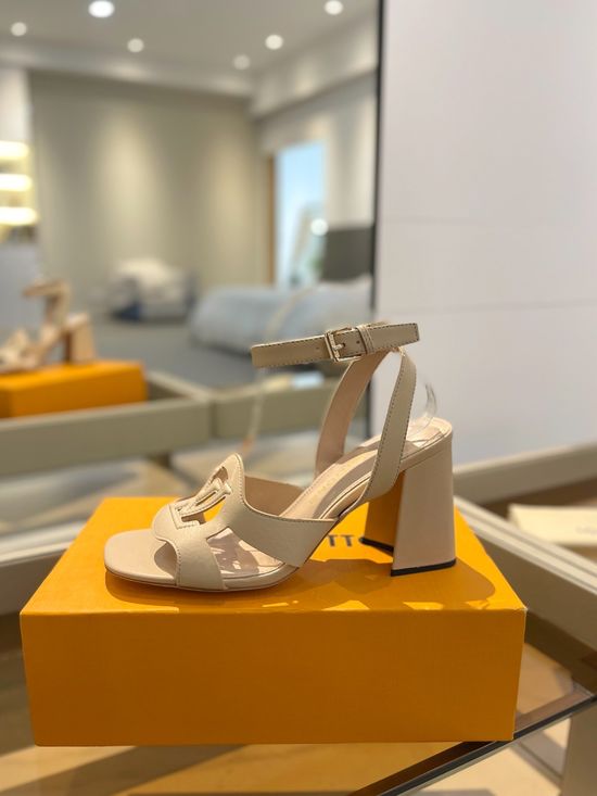 Louis Vuitton Elegant High Heel Sandals Premium Leather Sole