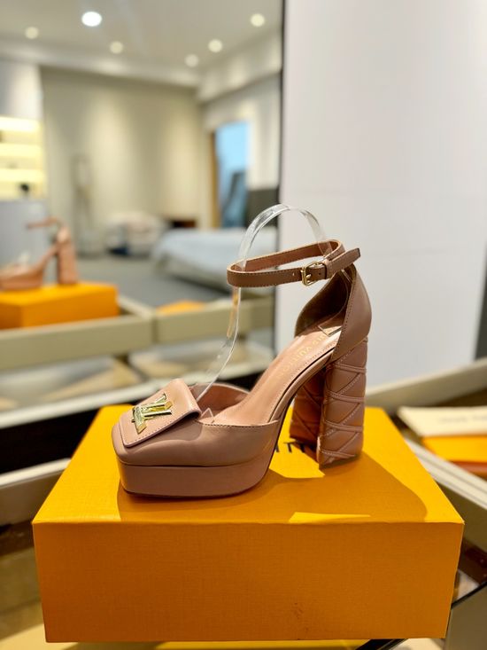 Louis Vuitton Embroidered Pattern Platform High Heel Sandals