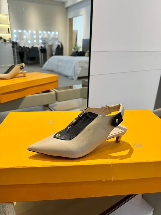 Louis Vuitton Classic Monogram Leather Low-Heel Dress Shoes