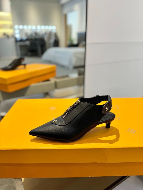 Louis Vuitton Classic Monogram Leather Low-Heel Dress Shoes