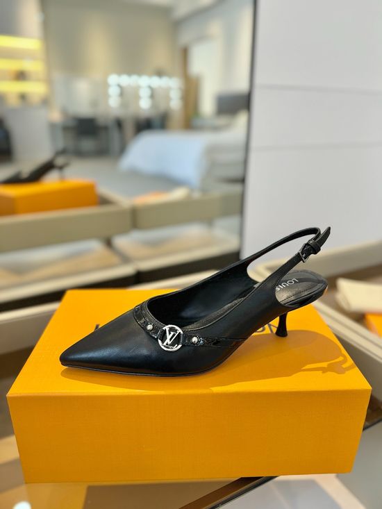 Louis Vuitton Denim Monogram Chunky Heel Casual Shoes