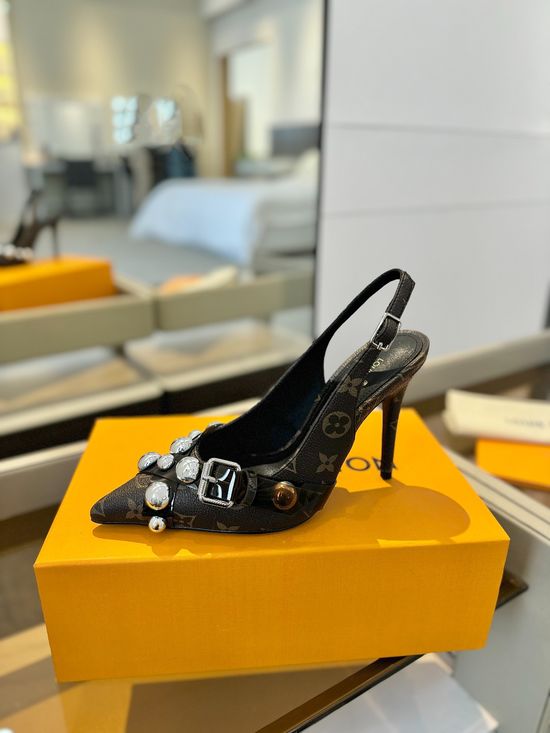 Louis Vuitton Denim Monogram Stiletto Heel Fashion Shoes
