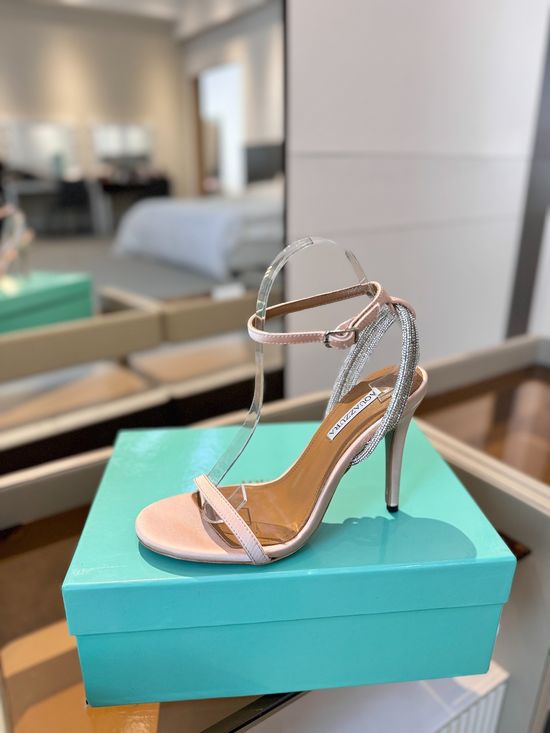 Jimmy Choo Rhinestone Decor Patent Leather Elegant Heeled Sandals