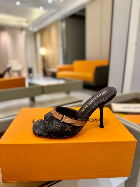 Louis Vuitton Fashion High Heel Slippers Premium Quality Comfortable Wear