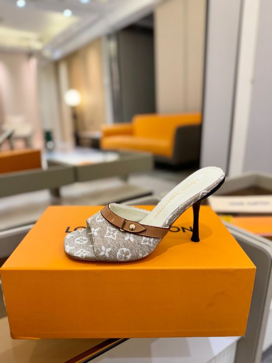 Louis Vuitton Fashion High Heel Slippers Premium Quality Comfortable Wear