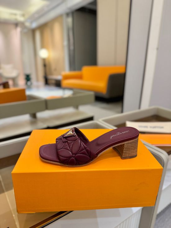 Louis Vuitton Embroidered Leather Slip On Slides with Comfort Sole