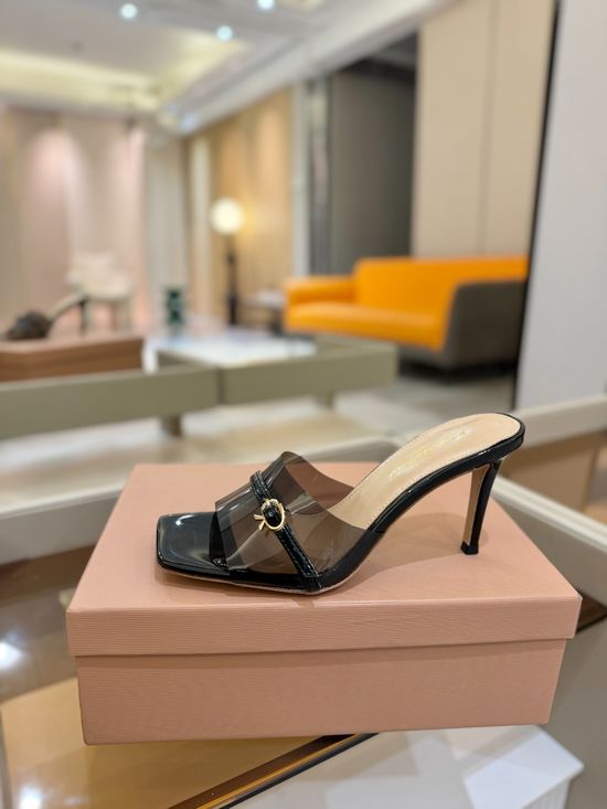Gianvito Rossi Sleek Thin Strap Stiletto Heel Open Toe Mules
