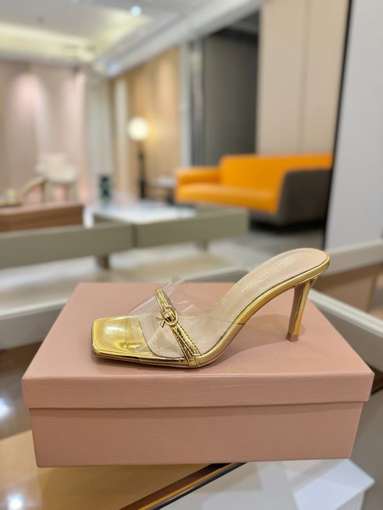 Gianvito Rossi Sleek Thin Strap Stiletto Heel Open Toe Mules