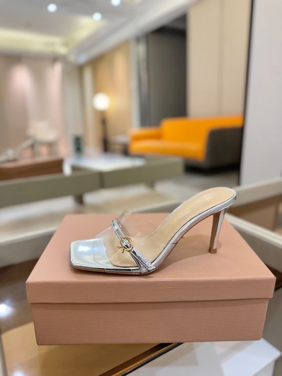 Gianvito Rossi Sleek Thin Strap Stiletto Heel Open Toe Mules