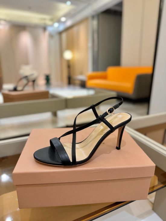 Gianvito Rossi Satin Upper High Heel Shoes with Genuine Leather Sole