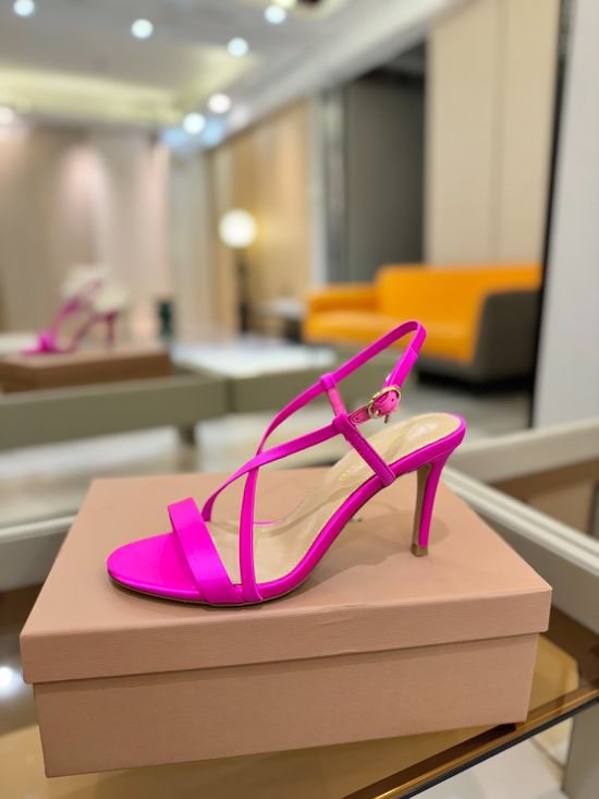 Gianvito Rossi Satin Upper High Heel Shoes with Genuine Leather Sole
