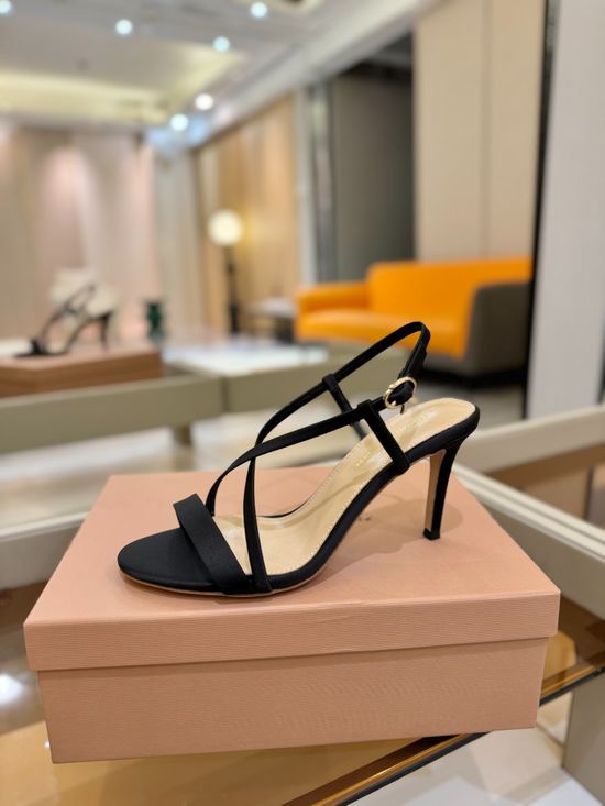 Gianvito Rossi Satin Upper High Heel Shoes with Genuine Leather Sole