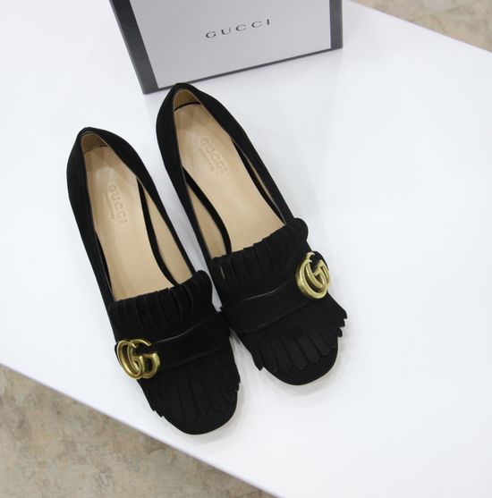 Gucci Versatile Fringe Chunky Heel Pumps Multi Height Option Premium Material