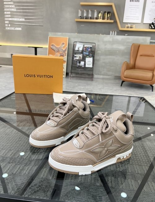 Louis Vuitton LV Leather Upper Comfortable Skate Shoes