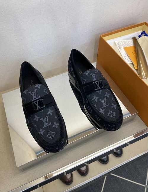 Louis Vuitton LV Patent Leather Embroidered Canvas Dress Shoes