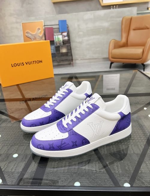 Louis Vuitton LV Laser-carved Leather Casual Sneakers