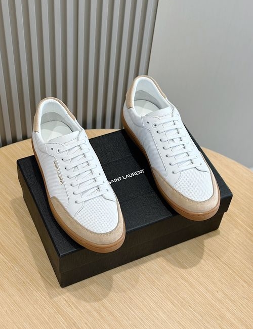 Yves Saint Laurent YSL Perforated Leather Low-Top Sneakers