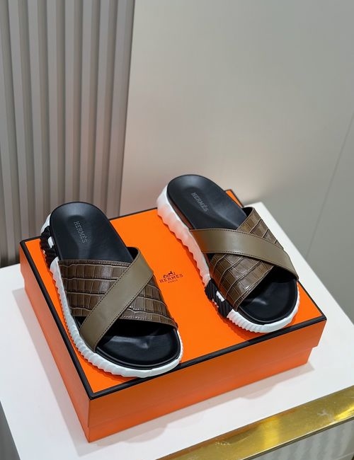Hermes Infra Contrast Sole Calfskin Sandals