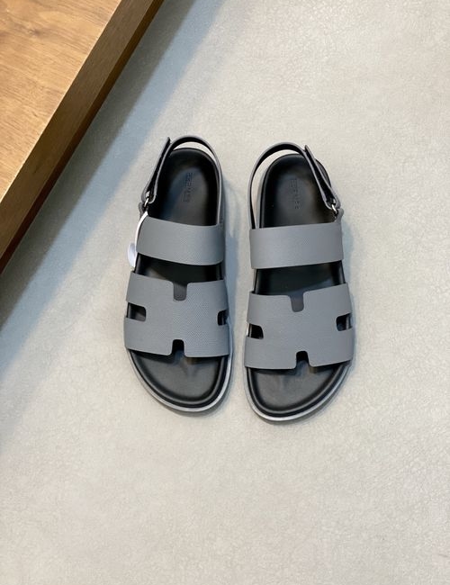 Hermes Cowhide Slides Non-slip Rubber Sole
