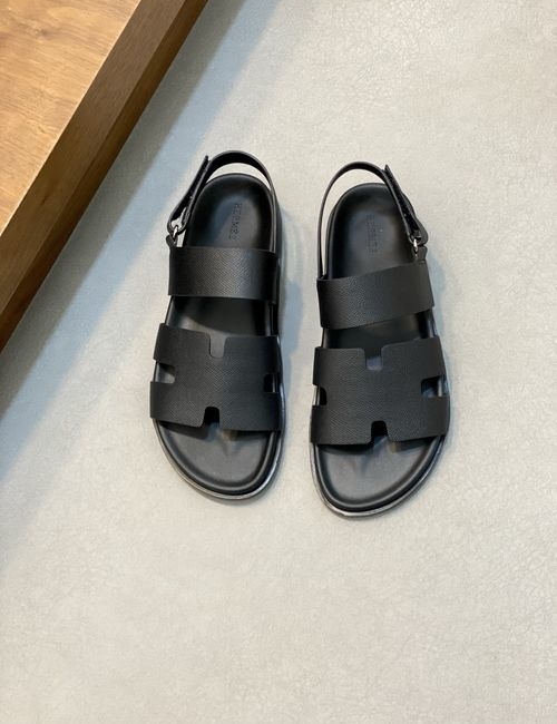 Hermes Cowhide Slides Non-slip Rubber Sole