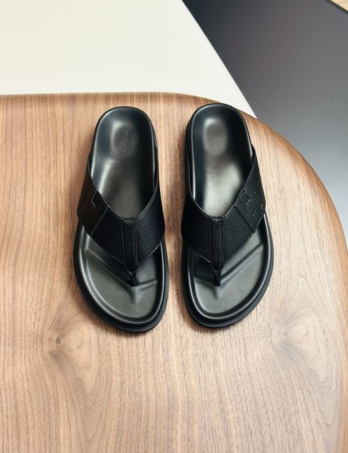 Hermes Cowhide Slides Non-slip Rubber Sole