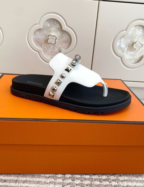 Hermes Kelly Buckle Cowhide Leather Comfort Slippers