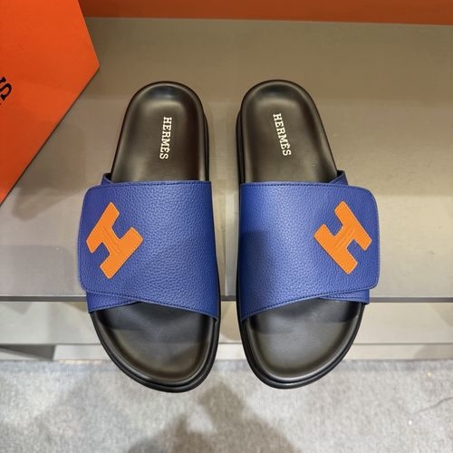 Hermes Oran Leather H Slides