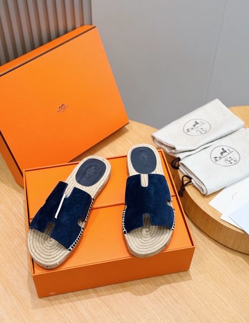 Hermes Antigua Espadrille Slippers Leather Sole