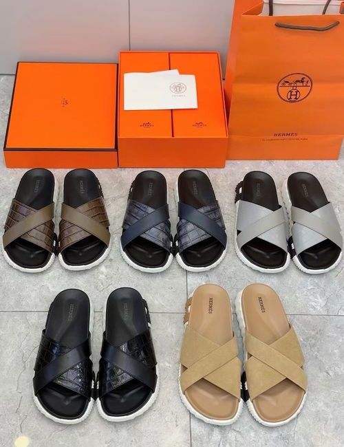 Hermes Infra Contrast Sole Calfskin Sandals