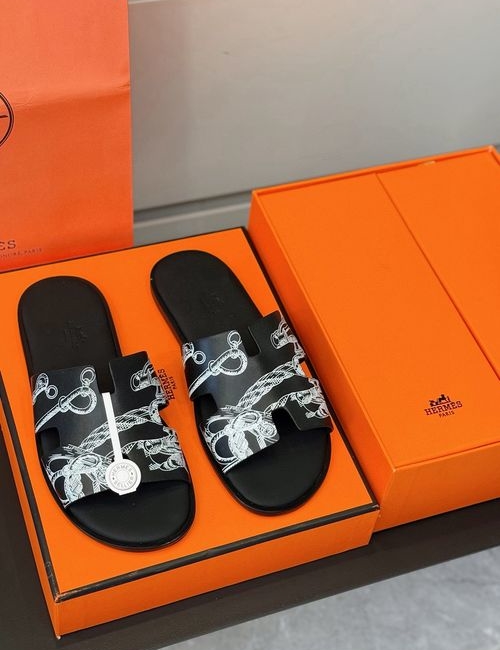 Hermes Classic Slippers With Leather Sole