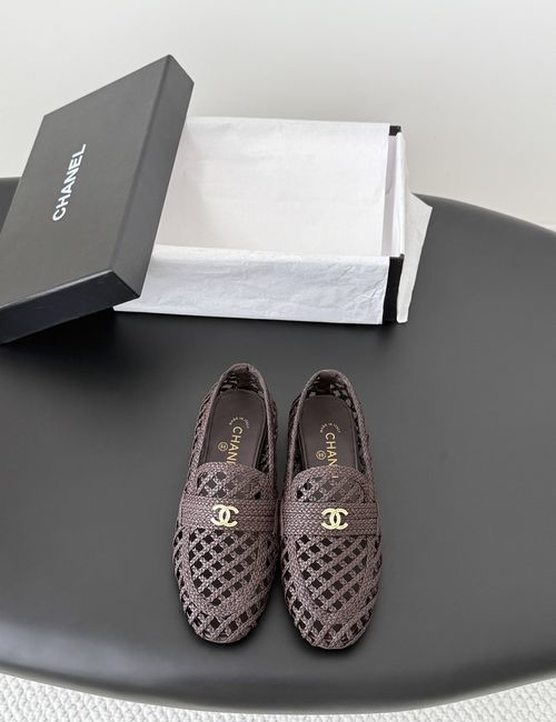 Chanel Woven Slides Cowhide Upper Sheepskin Insole