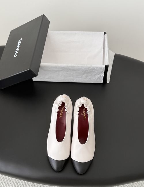 Chanel Mary Jane Flats With Embroidered Logo